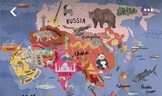 Physical features of Asia, Knowledge about Asia Asian Maps, Continents Of The World, World Map Continents, Map Of Asia, Maps Aesthetic, Asia Continent, Illustrated Maps, Travel Collage