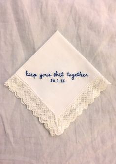 Shower Outdoor, Bridal Handkerchief, Funny Embroidery, Cadeau Parents, Wedding Handkerchief, Wedding Gifts For Bride, Personalized Bride