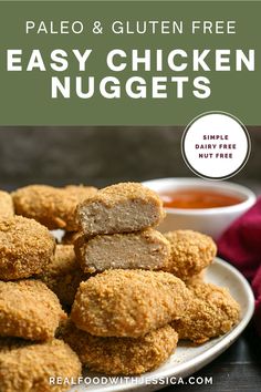 Paleo Easy Chicken Nuggets Easy Chicken Nuggets, Easy Paleo Chicken, Gluten Free Chicken Nuggets, Whole30 Snacks, Paleo Easy, Primal Living, Honey Butter Chicken, Breakfast Paleo, Great Chicken Recipes