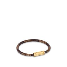 LOUIS VUITTON® - Keep It Bracelet - Ebène Luxury Brown Bangle Bracelet, Modern Brown Bracelets For Formal Occasion, Elegant Brown Jubilee Bracelet, Classic Brown Bangle Bracelets, Luxury Brown Adjustable Bracelet, Luxury Adjustable Brown Bracelet, Louis Vuitton Official, Damier Ebene, Bracelet Collection