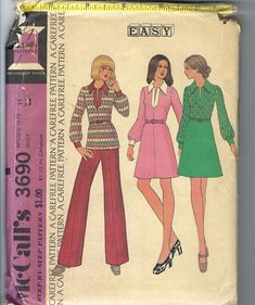 two women's clothing patterns from the 1960s