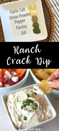 Sour Cream Dip Recipes, Chip Dip Recipes, Homemade Ranch Dip, Ranch Dip Recipe, Easy Finger Foods, Sour Cream Dip, Party Snacks Easy, Homemade Dips, Cream Dip