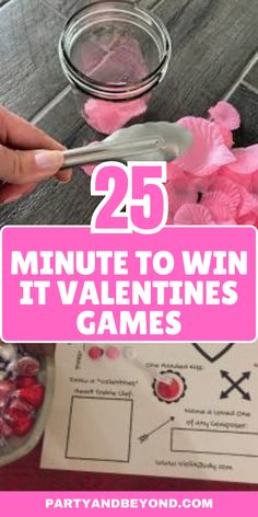 Celebrate Valentine’s Day with these **25 exciting Minute to Win It games** that are perfect for couples, friends, or family! From heart-themed challenges to playful competitions, these fun games will bring laughter, teamwork, and a little healthy rivalry to your celebration. Easy to set up and full of love, these games are sure to make your Valentine’s Day unforgettable! 💖⏱️ #ValentinesDayFun #MinuteToWinIt #LoveGames #ValentinesParty Valentines Games For Adults, Valentines Day Theme Party, Valentine Party Games, Valentines Party Ideas, Church Valentines, Jar Of Hearts, Minute To Win, Minute To Win It Games