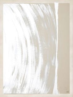 an abstract painting with white paint on it