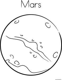 the planets coloring page for kids to print and color with their name, mars on it