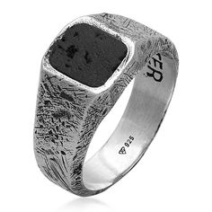 Forged from oxidized 925 Sterling silver, our Firestarter ring features a piece of real lava stone from infamous Mount Agung volcano on Bali that we collected after its recent eruptions.According to old myths lava stone gives us strength and courage while promoting positive behavioral changes such as dissipating anger.We engraved the word "Firestarter" on the inside of the ring. made from oxidized 925 Sterling silver and lava stone this product does not tarnish or change colour but we still reco Handmade Fine Jewelry, Gothic Rings, Real Jewelry, Fire Starters, Men's Jewelry Rings, Pearl Gemstone, Timeless Jewelry, Lava Stone, Contemporary Jewelry