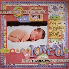 a baby is laying on top of a blanket with the words love and measure above it