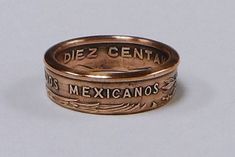 All items are handcfafred by me .COIN RING made from Mexican 10 centavos coin sizes 4 -10 This ring is sealed with Protectaclear to prevent any skin discoloration or allergic reaction to the ring ProtectaClear is highly resistant to salts and chlorines.ProtectaClear is tough and durable - scratch resistant Coin Ring, Skin Discoloration, Allergic Reaction, Ring Ring, Band Rings, The Ring, Coin, Jewelry Rings, Rings For Men