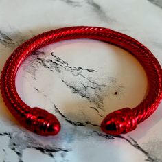 Colorful Painted Twist Bracelet. Metallic Red Coated. Adjustable Bracelets From Macy's As A Gift, Trendy Red Bangle Jewelry, Twist Bracelet, Macys Jewelry, Jewelry Colorful, Feather Bracelet, Twisted Bracelet, Stacking Bracelets, Red Feather