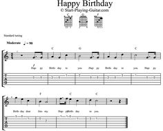 happy birthday sheet music for guitar