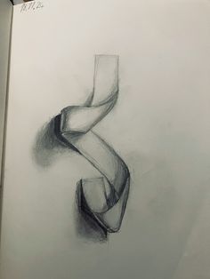 a pencil drawing of a curved object