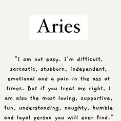 an old poem written in black and white with the word aries on it's side