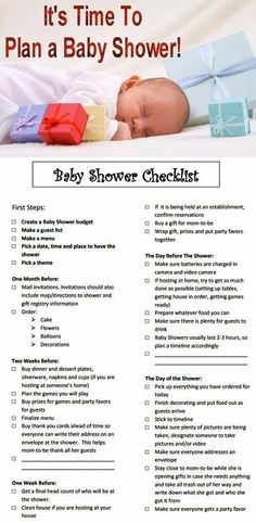 it's time to plan a baby shower checklist