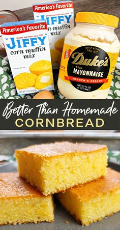 butter thin homemade cornbread is cut in half and stacked on top of each other