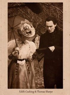 an old black and white photo of two people dressed up as the evil clowns