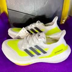 New Adidas Ultraboost 21 Running Shoe Fy0377 Men’s Size: 5 Women’s 6.5 Qty. 1 New In Box Pair Of Men’s Adidas Ultraboost 21 Running Shoes Sneakers. Size: Men’s 5 Women’s 6.5 Youth 6.5y Color: White/Black/Solar Yellow Ships Within 24hrs Of Purchase. 100% Authentic Men's Ultraboost Shoes For An Energized Run. Midfoot Cage And Heel Counter For Support; Boost Midsole For A Responsive Feel Stretchweb Outsole Flexes Naturally For An Energized Ride; Continental Rubber Gives You Superior Traction. Sock- Yellow Sneakers With Air Max Cushioning For Marathon, Yellow Sneakers With Air Cushioning For Marathon, Yellow Air Cushioning Sneakers For Marathon, Yellow Sporty Sneakers For Marathon, Sporty Yellow Sneakers For Marathon, Adidas Sneakers With Boost Midsole For Marathon, Adidas Yellow Sneakers For Light Sports, Yellow Adidas Sneakers For Light Sports, Adidas Yellow Running Sneakers