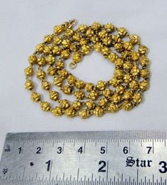 "vintage antique 23 k solid gold fully handmade beads necklace. Length-55 cm( 21.65\") we can adjust length. Width-5 mm, weight-16.300 grams, material-23 K solid gold (no wax inside)." Vintage Gold Temple Necklace For Celebration, Antique Gold Jewelry With Spacer Beads, Antique Gold Jewelry With Polished Beads, Vintage Gold Necklace For Festivals, 22k Gold Temple Necklace With Round Beads As Gift, Gold Temple Necklace With Polished Beads As Gift, Gold Temple Necklace With Polished Beads For Gifts, Gold Temple Necklace With Gold Beads As Gift, Gold Temple Necklace With Gold Beads For Gift