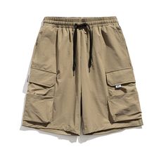 GTRG nylon-blend shorts, drawstring at elasticized waistband, cargo pockets, tag attached at front pocket. Composition - 90% Nylon, 10% Spandex Sizing: US/EU Regular Fit Size Up 1 Size For US/EU Baggy Fit Model: 178cm/59kg 5’10/130lbs wearing size XL Solid Drawstring Shorts For Outdoor, Khaki Nylon Shorts, Sporty Bermuda Cargo Shorts With Side Pockets, Khaki Nylon Cargo Shorts With Pockets, Solid Color Cargo Shorts For Outdoor Activities, Khaki Nylon Shorts With Pockets, Sporty Bermuda Cargo Shorts, Utility Cargo Shorts With Drawstring, Khaki Nylon Shorts With Side Pockets