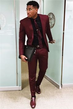 Dark Red Suit, Maroon Suit, Costum Elegant, Men's Business Suits, Maroon Wedding, Costume Noir, Suits Men Business