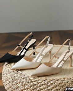 Fisdy - Zapatos de tacón alto con tiras y tacón de aguja, elegantes y sexys con puntera afilada, zapatos sencillos de boca plana Mouth Design, All Black Shoes, Black Shoes Heels, Beige Heels, Strappy High Heels, Pointed Heels, Fashion Sandals, Nude Heels, Sole Shoes