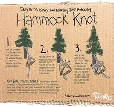 the instructions for how to tie a hammock knot