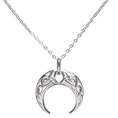 A sterling silver naja pendant, with cutout Celtic knotwork patterns, gleams on a sterling silver cable chain in this design. The naja, or downward crescent, is a common shape used in southwestern-inspired jewelry.The Create Compliments® jewelry line features on-trend, ready-to-wear pieces. Each piece of jewelry from the Create Compliments collection comes in a neutral, cream-colored organza pouch for easy gift-giving or resale. Naja Pendant, Organza Pouch, Celtic Knotwork, Celtic Design, Fire Mountain Gems And Beads, Fire Mountain, Fire Mountain Gems, Celtic Designs, Inspired Jewelry