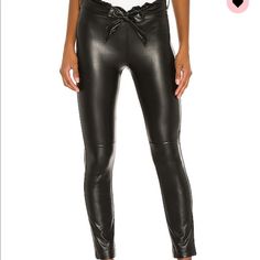 Never Worn Elegant Black Leather Pants For Spring, Fitted Leather Pants For Date Night In Spring, Spring Date Night Fitted Leather Pants, Elegant High Rise Leather Pants For Spring, Chic Fitted Leather Pants For Spring, Spring Chic Fitted Leather Pants, Pant Jumpsuit, Pants For Women, Jumpsuit