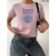 LGBT Shirt, Lesbians Eat What Y2K Baby Tee, Cat Shirts, Funny Gay Pride Shirts, Queer Tshirt, Unisex LGBTQ Clothing, 90s Aesthetic, 2000s by MediocreMillennials on Etsy Gray Clothes, Lesbian Shirt, Lgbtq Clothing, Lesbian Shirts, Aesthetic 2000s, Trending Graphic Tees, Gay Pride Shirts, Lgbt Shirts, Y2k Baby Tee