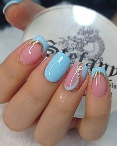 Manicure Azul, Nails Azul, Work Nails, Uñas Acrilicas, Pink Nail