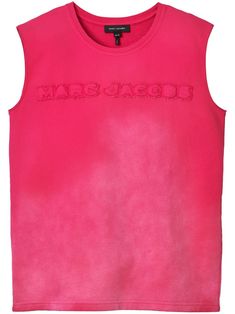 hot pink cotton bleached effect crew neck sleeveless logo patches to the front straight hem unlined Marc Jacobs Grunge, Vintage Shirt Design, Cute Online Clothing Stores, Clothing Finds, Cute Clothing Stores, Fly Outfit, Shoes Outfit Fashion, Stylish Summer Outfits, Designer Pieces