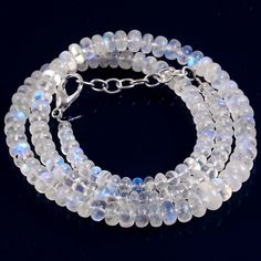 "AAA+ 100% Natural Blue Fire Moonstone Bead Necklace, Rainbow Moonstone Bead 3 To 8 MM Necklace 16 Inch Gemstone, Gift For Her, Gemstone Type : Natural ( Untreated& Unheated) Item Code : 01 Origin-: Rainbow Moonstone Grade-: AA to AAA Stone shape-: Rondelle beads Stone color-: Blue & White Metal-: Length-: 16 Inch Quantity-: 1 Strand Approx Weight : 120 Carat Size-: 3 MM to 8 MM 100% Genuine & Natural If you want More Quantity in Any Necklace then you can get it in our company. ABOUT Adjustable Moonstone Beaded Necklace For Gift, Handmade Adjustable Moonstone Beaded Necklace, Moonstone Beaded Necklace For Gift, Moonstone Beaded Necklaces Gift, Handmade Moonstone Necklace With Round Beads, Moonstone Crystal Necklace With Round Beads For Gift, Adjustable Moonstone Necklace With Faceted Beads, Moonstone Gemstone Necklaces With Round Beads, Adjustable Moonstone Jewelry With Round Beads