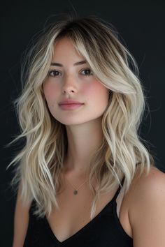 Layered Hairstyle Medium Length, Collarbone Layered Haircuts, Teen Girl Hair Cuts Medium Lengths, Choppy Layers Medium Length Hair, Girl Medium Haircut, Curls With Middle Part, Collar Bone Length Hair Cuts Layers, Medium Length Haircut No Bangs, Shoulder Length Hair Cuts With Layers For Wavy Hair Medium