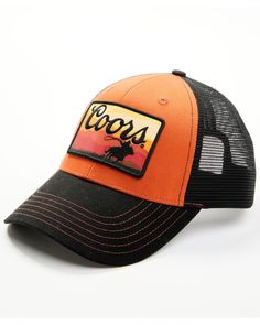 Curved bill. 6 panel construction. Eyelet vents. Soft mesh back with snapback closure. One size fits most. Sports Trucker Hat With Logo Patch, Western Style Black Baseball Cap For Outdoor, Black Western Style Baseball Cap For Outdoor, Black Flat Bill Trucker Hat For Rodeo, Trucker Hat With Curved Bill For Rodeo, Western Style Trucker Hat For Outdoor, Western Style Black Snapback Baseball Cap, Black Trucker Baseball Cap For Rodeo, Western Black Snapback Hat For Rodeo