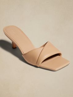 Kitten Heel Sandal | Banana Republic Factory Square Toe Sandals, Kitten Heel Sandals, Slip On Sandals, Banana Republic Factory, Heel Sandal, Kitten Heel, Slip On Sandal, Heeled Mules, Me Too Shoes