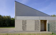 the building is made out of concrete blocks