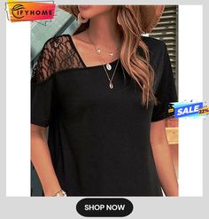 Women's Casual Dress Shift Dress Summer Dress Plain Lace Square Neck Mini Dress Fashion Modern Daily Date Short Sleeve Slim Black Spring Summer S M L Xl Xxl Casual Black Knee-length Short Sleeve Dress, Black Knee-length Mini Dress With Pockets, Casual Black Short Sleeve T-shirt Dress, Black Non-stretch Short Sleeve Mini Dress, Cheap Black Mini T-shirt Dress, Square Neck Mini Dress, Mini Dress Fashion, Dress Fashion, Dress Summer