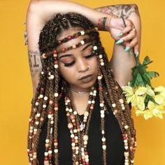 60 Inspiring Examples of Goddess Braids Box Braids Medium Length, Bob Box Braids Styles, Box Braids Tutorial, Box Braids Bob, Colored Box Braids, Braid Accessories