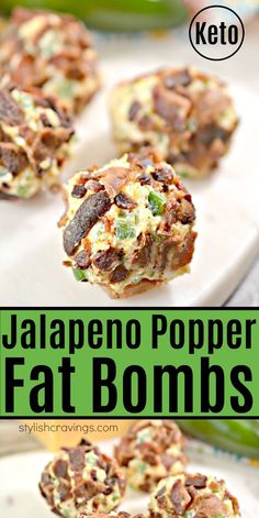 Keto Jalapeno Popper Fat Bombs - Easy keto appetizer or snack!  #ketorecipes #ketofatbombs #fatbomb #ketodiet #keto #lowcarbdiet #jalapenopoppers #jalapenopopperrecipes Keto Jalapeno, Fat Bomb Recipes, Poolside Snacks, High Fat Low Carb Recipes, Quick Fat Loss, Keto Diet List, Jalapeno Popper