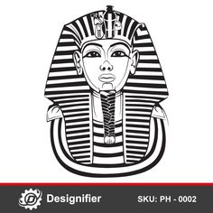 an egyptian pharaoh mask with the word designfier on it