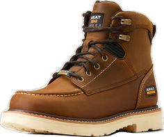 Durable Brown Workwear Boots, Durable Leather Work Boots For Construction, Rugged Durable Work Boots, Durable Waterproof Boots With Moc Toe For Work, Durable Waterproof Moc Toe Boots For Work, Waterproof Leather Work Boots For Construction, Durable Rugged Work Boots, Rugged Waterproof Boots For Workwear, Durable Leather Work Boots