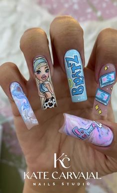 Bratz Themed Nails, Bratz Theme Nails, Nail Art Complicated, Animation Nails, Iconic Movie Scenes