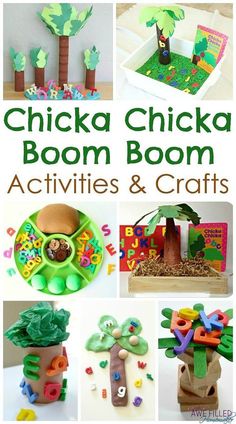 the cover of chicka chicka boom activities and crafts