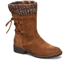 Face the cold in style with these sturdy boots featuring knit cuffs that keep your feet warm and toasty on chilly days. From Comfortiva. Mid Height Boots, Sweater Knit, Knit Cuff, Winter Boot, Cowboy Boots, In Style, Fashion Shoes, Knitted Sweaters, Shoe Boots