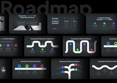 the roadmap presentation is shown with different colors and shapes, including circles, lines,