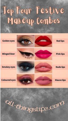 Eye Makeup Color Combination, Color Combinations For Eyeshadow, Eyeshadow Combinations Color Combos, Eyeshadow Lipstick Combo, Eyeshadow Combinations, Eye And Lip Makeup Combo, Eyeshadow And Lipstick Combo, Eyeshadow And Lipstick Combination