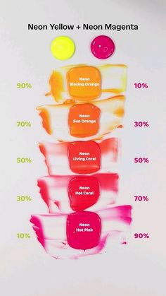 the color chart for neon yellow and neon magenta