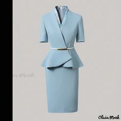 Olivia Mark - Women's Suit Attire for Office Setting Women Suit Skirt, Silk Scarf Belt, Business Attire Women, Office Setting, Silk Wrap Dresses, Scarf Belt, Business Attire, Types Of Skirts, Two Piece Outfit