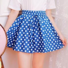 Lolita Lace up Polka Dot Skirt Disney Fits, Polka Dots Outfit, Polka Dot Skirt, Dot Skirt, Indie Brands, Build Your Own, Skater Skirt, Free Online, Dress Skirt