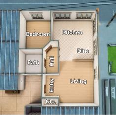 an overhead view of a floor plan for a house