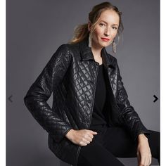 Brand New With Tags, Never Worn! Sold Out Online. Gorgeous Embroidery On Arms Travel Jacket, Faux Leather Fabric, Faux Leather Jacket, Womens Designer Fashion, Sweaters And Jeans, Pants Jeans, Sleeve Detail, Faux Leather Jackets, Quilted Jacket